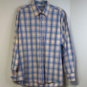 Alan Flusser Men’s Casual Multicolor Plaid Button‑Down Shirt Size L